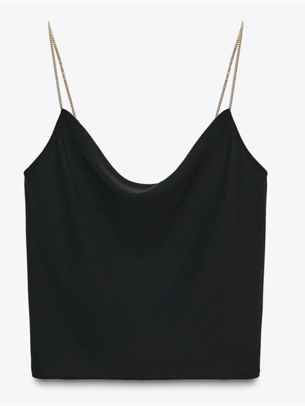 ZARA Lingerie-style cowl neck top with metal chain straps. XS NWT